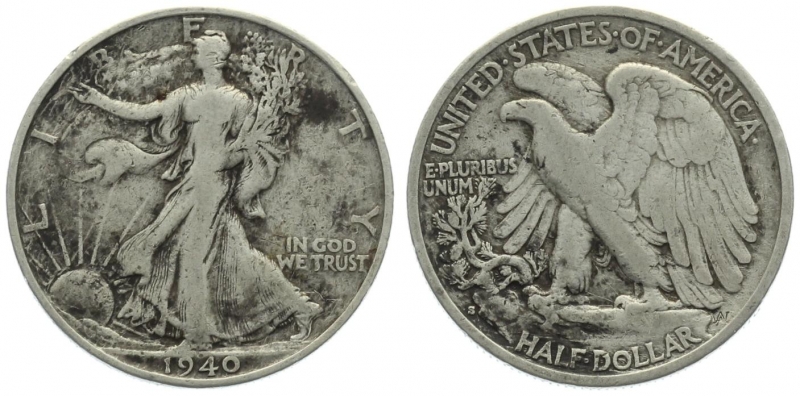 USA 1/2 Dollar 1940 S - Walking Liberty